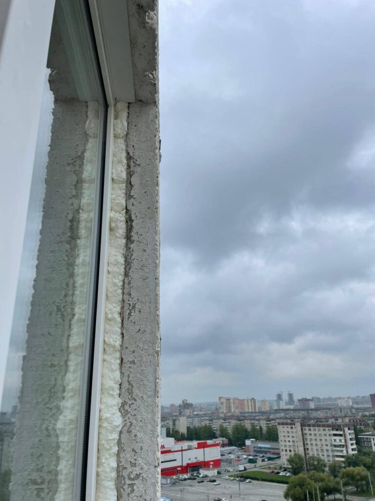 Пропенка и монтаж нащельника
